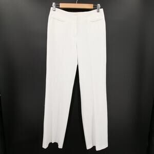 Sigrid Olsen Pants White Modernist Front Pockets Dress Pant Straight Leg Size 4